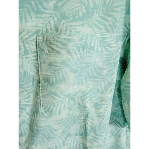 Hang 10 Men's XXL Vintage Hawaiian  Button Board Shirt‎ Surfer Mint Green &White - Picture 6 of 7